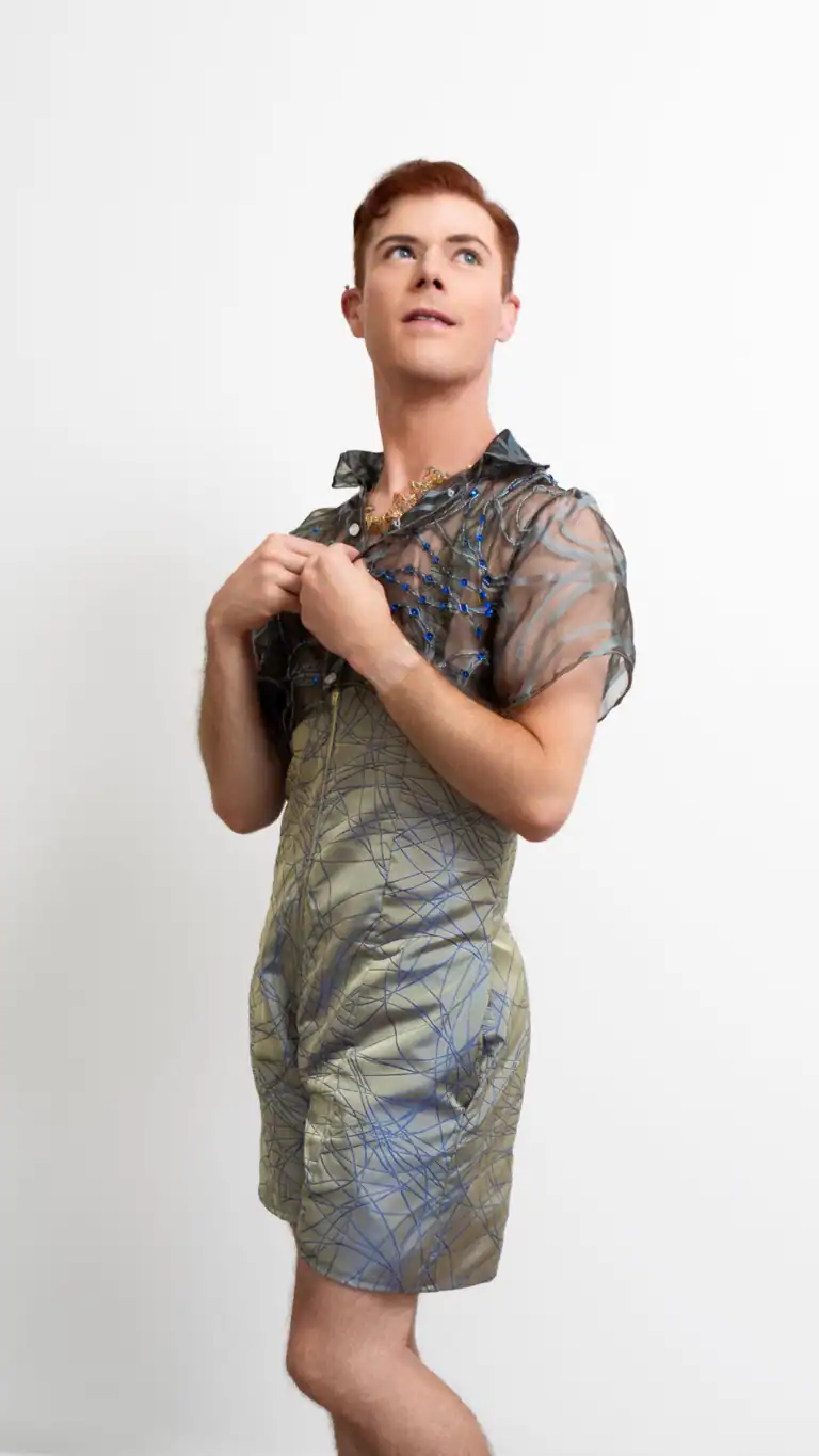 Designs Sexy romper design with detailed luxury fabric and shawl.